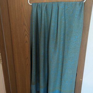 Pashmina Shawl/Scarf Women Pashmina Paisley Jacquard Wrap Turquoise and Green